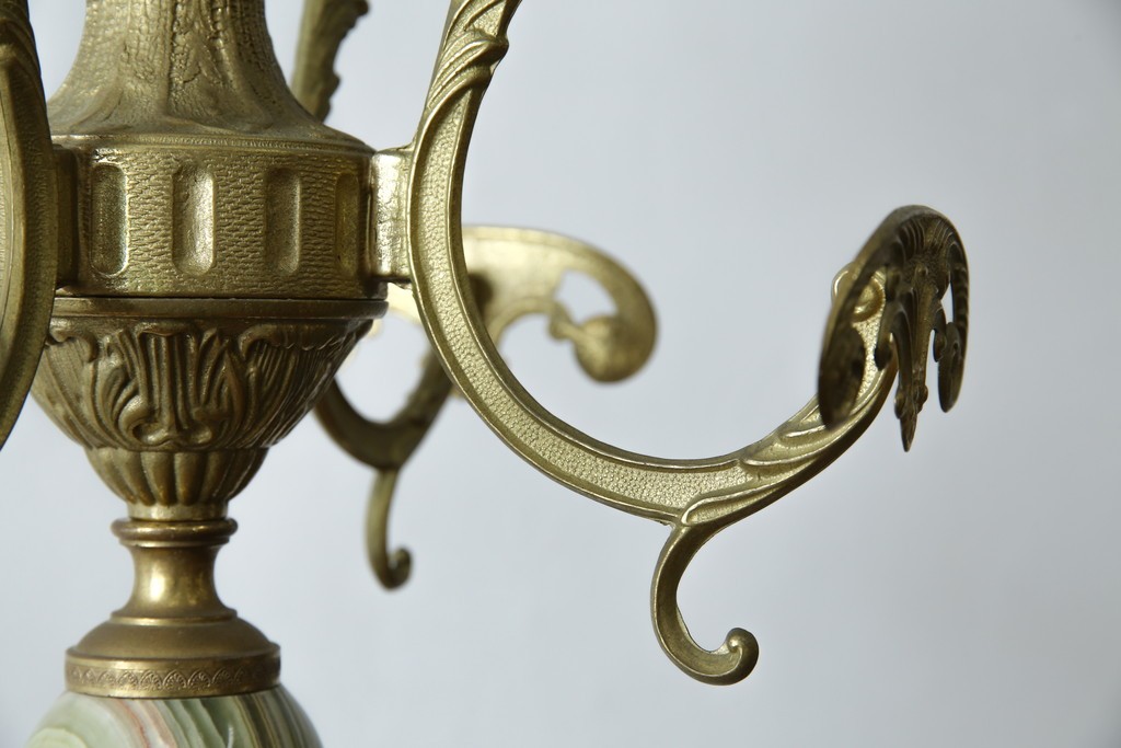 中古　イタリア高級家具　組み立て式　大理石　ヨーロピアンなお部屋の演出にピッタリな真鍮製のポールハンガー　(R-075440)