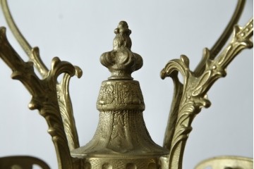 中古　イタリア高級家具　組み立て式　大理石　ヨーロピアンなお部屋の演出にピッタリな真鍮製のポールハンガー　(R-075440)