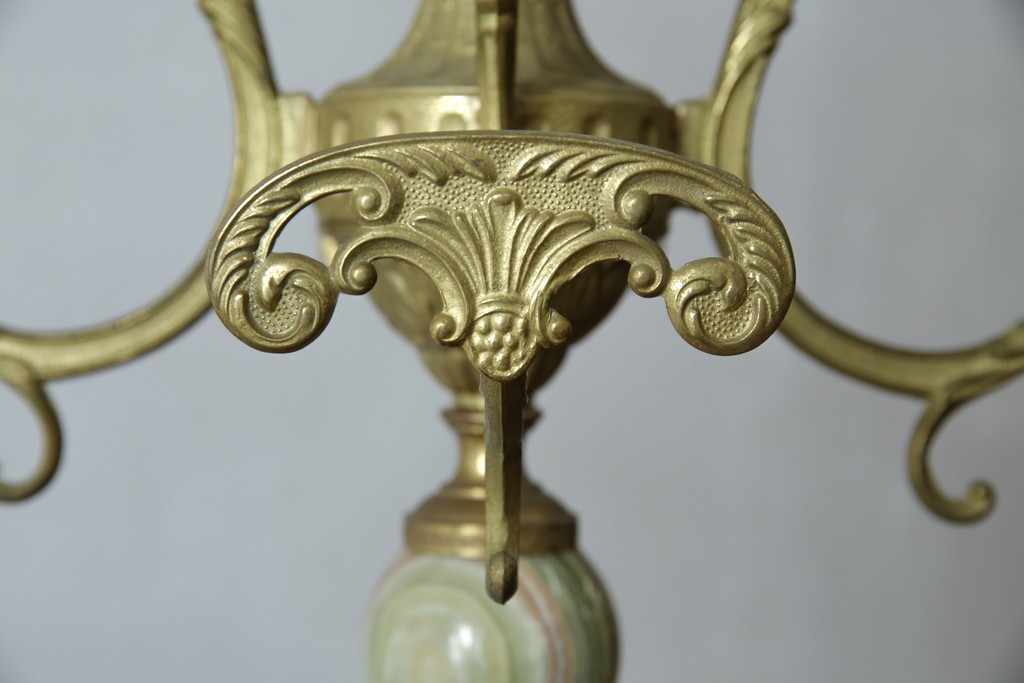 中古　イタリア高級家具　組み立て式　大理石　ヨーロピアンなお部屋の演出にピッタリな真鍮製のポールハンガー　(R-075440)