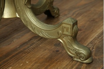 中古　イタリア高級家具　組み立て式　大理石　ヨーロピアンなお部屋の演出にピッタリな真鍮製のポールハンガー　(R-075440)