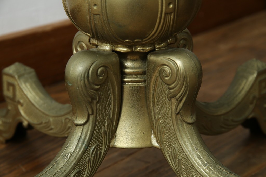 中古　イタリア高級家具　組み立て式　大理石　ヨーロピアンなお部屋の演出にピッタリな真鍮製のポールハンガー　(R-075440)