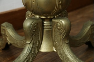 中古　イタリア高級家具　組み立て式　大理石　ヨーロピアンなお部屋の演出にピッタリな真鍮製のポールハンガー　(R-075440)