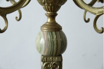 中古　イタリア高級家具　組み立て式　大理石　ヨーロピアンなお部屋の演出にピッタリな真鍮製のポールハンガー　(R-075440)