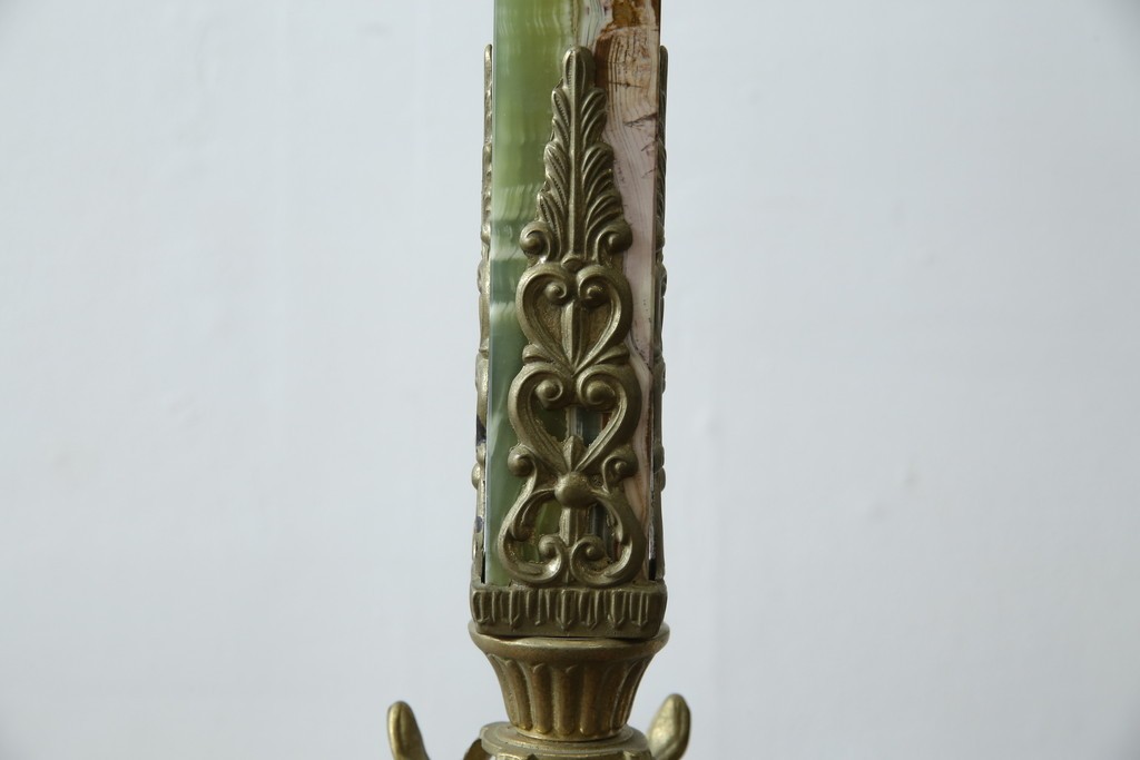 中古　イタリア高級家具　組み立て式　大理石　ヨーロピアンなお部屋の演出にピッタリな真鍮製のポールハンガー　(R-075440)