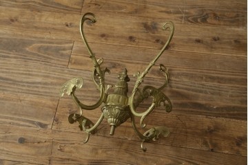 中古　イタリア高級家具　組み立て式　大理石　ヨーロピアンなお部屋の演出にピッタリな真鍮製のポールハンガー　(R-075440)