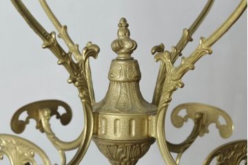 中古　イタリア高級家具　組み立て式　大理石　ヨーロピアンなお部屋の演出にピッタリな真鍮製のポールハンガー(ホールハンガー、コートハンガー、帽子掛け、店舗什器)(R-075440)
