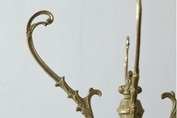 中古　イタリア高級家具　組み立て式　大理石　ヨーロピアンなお部屋の演出にピッタリな真鍮製のポールハンガー(ホールハンガー、コートハンガー、帽子掛け、店舗什器)(R-075440)