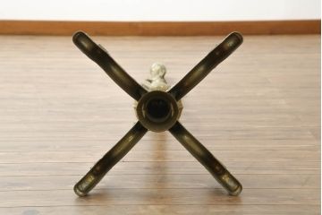 中古　イタリア高級家具　組み立て式　大理石　ヨーロピアンなお部屋の演出にピッタリな真鍮製のポールハンガー(ホールハンガー、コートハンガー、帽子掛け、店舗什器)(R-075440)