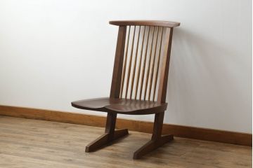 ヴィンテージ　小田急ハルク購入　ジョージナカシマ　桜製作所　コノイドラウンジ(CONOID LOUNGE)　CN110　モダンに洗練されたラウンジチェア(ジョージ・ナカシマ、イス、椅子、板座チェア、ビンテージ)(R-075441)
