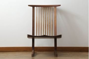 ヴィンテージ　小田急ハルク購入　ジョージナカシマ　桜製作所　コノイドラウンジ(CONOID LOUNGE)　CN110　モダンに洗練されたラウンジチェア(ジョージ・ナカシマ、イス、椅子、板座チェア、ビンテージ)(R-075441)