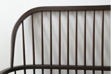 中古　美品　松本民芸家具　#513型　和モダン空間を演出する長ウィンザーチェア(ベンチ、2人掛けソファ、二人掛け、ウインザーチェア、長椅子)(定価約31万円)(R-075447)