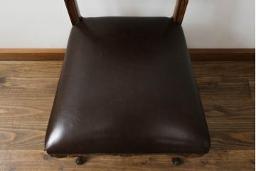 中古　イタリア高級家具　メデア(Medea)　クラシカルなデザインと花の意匠が素敵なチェア(一人掛け、ダイニングチェア、椅子、イス)(定価約40万円)(R-075450)