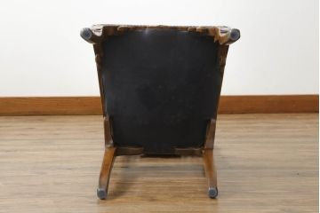 中古　イタリア高級家具　メデア(Medea)　クラシカルなデザインと花の意匠が素敵なチェア(一人掛け、ダイニングチェア、椅子、イス)(定価約40万円)(R-075450)