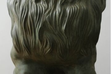 ビンテージ雑貨　ブロンズ　置いてあるだけで存在感がある!堂々とした雰囲気の大きなライオン像(置物、オブジェ、店舗什器、ブロンズ像、獅子、ディスプレイ、ヴィンテージ)(R-075451)