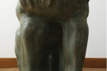 ビンテージ雑貨　ブロンズ　置いてあるだけで存在感がある!堂々とした雰囲気の大きなライオン像(置物、オブジェ、店舗什器、ブロンズ像、獅子、ディスプレイ、ヴィンテージ)(R-075451)