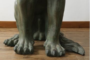 ビンテージ雑貨　ブロンズ　置いてあるだけで存在感がある!堂々とした雰囲気の大きなライオン像(置物、オブジェ、店舗什器、ブロンズ像、獅子、ディスプレイ、ヴィンテージ)(R-075451)