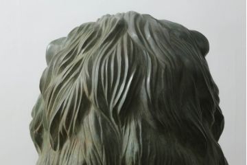 ビンテージ雑貨　ブロンズ　置いてあるだけで存在感がある!堂々とした雰囲気の大きなライオン像(置物、オブジェ、店舗什器、ブロンズ像、獅子、ディスプレイ、ヴィンテージ)(R-075451)