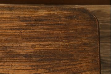 和製アンティーク　総欅(ケヤキ)材の小振りな角型ちゃぶ台(座卓、ローテーブル、センターテーブル、折りたたみテーブル)(R-075453)
