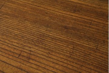 和製アンティーク　総欅(ケヤキ)材の小振りな角型ちゃぶ台(座卓、ローテーブル、センターテーブル、折りたたみテーブル)(R-075453)
