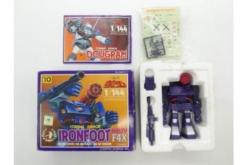 当時物　超合金　クローバー　戦闘メカ ザブングル　ダイカスト　ポピー　GB-73　機甲艦隊 ダイラガーXV(フィフティーン)　タカラ　太陽の牙 ダグラム　1/144　コンバットアーマー　アイアンフット　3点セット(おもちゃ、オモチャ、玩具、フィギュア、箱付き、XABUNGLE、X-82、COMBAT ARMOR DOUGRAM IRONFOOT HASTY F4X)(R-075459)