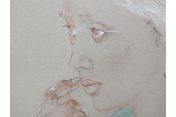 真作　田村能里子　「風の香り」　35/85　サイン入り　リトグラフ(版画、絵画、人物画、額装)(R-075460)
