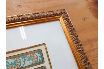 真作　アルフォンス ミュシャ　「羽根ペン」　143/250　サイン入り　リトグラフ(版画、人物画、額装)(R-075463)
