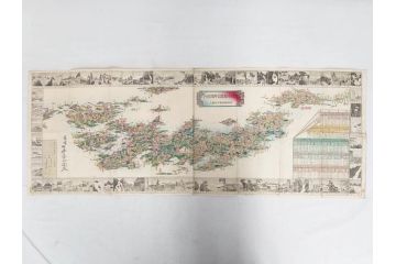 明治14年9月出版　都会便覧名所画入　大日本府県名所独案内(全)　小林栄成　安田安五郎(鳥瞰図、戦前、彩色版画、古地図、印刷物、俯瞰図、十四年)(R-075465)