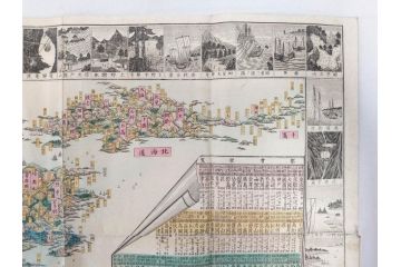 明治14年9月出版　都会便覧名所画入　大日本府県名所独案内(全)　小林栄成　安田安五郎(鳥瞰図、戦前、彩色版画、古地図、印刷物、俯瞰図、十四年)(R-075465)