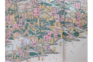 明治14年9月出版　都会便覧名所画入　大日本府県名所独案内(全)　小林栄成　安田安五郎(鳥瞰図、戦前、彩色版画、古地図、印刷物、俯瞰図、十四年)(R-075465)
