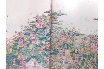 明治14年9月出版　都会便覧名所画入　大日本府県名所独案内(全)　小林栄成　安田安五郎(鳥瞰図、戦前、彩色版画、古地図、印刷物、俯瞰図、十四年)(R-075465)