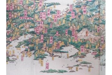 明治14年9月出版　都会便覧名所画入　大日本府県名所独案内(全)　小林栄成　安田安五郎(鳥瞰図、戦前、彩色版画、古地図、印刷物、俯瞰図、十四年)(R-075465)
