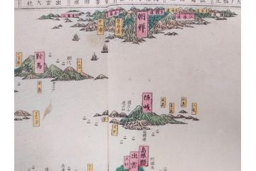 明治14年9月出版　都会便覧名所画入　大日本府県名所独案内(全)　小林栄成　安田安五郎(鳥瞰図、戦前、彩色版画、古地図、印刷物、俯瞰図、十四年)(R-075465)
