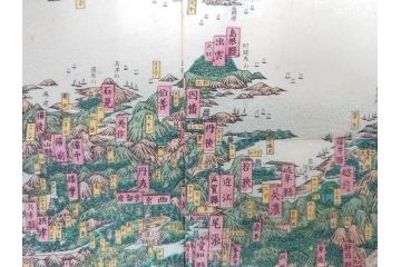 明治14年9月出版　都会便覧名所画入　大日本府県名所独案内(全)　小林栄成　安田安五郎(鳥瞰図、戦前、彩色版画、古地図、印刷物、俯瞰図、十四年)(R-075465)