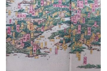 明治14年9月出版　都会便覧名所画入　大日本府県名所独案内(全)　小林栄成　安田安五郎(鳥瞰図、戦前、彩色版画、古地図、印刷物、俯瞰図、十四年)(R-075465)