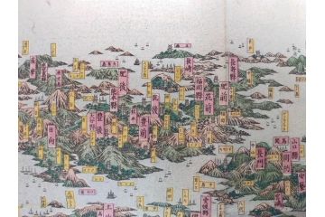 明治14年9月出版　都会便覧名所画入　大日本府県名所独案内(全)　小林栄成　安田安五郎(鳥瞰図、戦前、彩色版画、古地図、印刷物、俯瞰図、十四年)(R-075465)