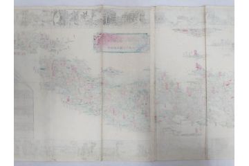 明治14年9月出版　都会便覧名所画入　大日本府県名所独案内(全)　小林栄成　安田安五郎(鳥瞰図、戦前、彩色版画、古地図、印刷物、俯瞰図、十四年)(R-075465)