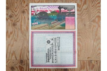 明治期　戦前　大勉強　薬　近江製剤　宣伝チラシ　広告　引札　版画　長者番付表　皇国名誉書画人名録など 7枚セット(当時物、引き札、三井八郎右衛門、印刷物、紙モノ、ポスター、商店、明治44亥年略暦、新版東京〇(丸)持長者競、東京名七幅人、大雄山奉納額面縮図)(R-075467)
