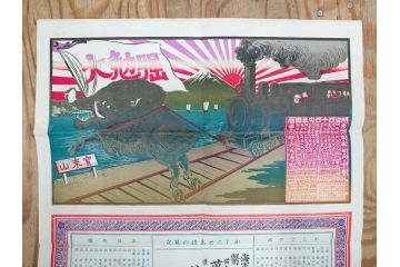 明治期　戦前　大勉強　薬　近江製剤　宣伝チラシ　広告　引札　版画　長者番付表　皇国名誉書画人名録など 7枚セット(当時物、引き札、三井八郎右衛門、印刷物、紙モノ、ポスター、商店、明治44亥年略暦、新版東京〇(丸)持長者競、東京名七幅人、大雄山奉納額面縮図)(R-075467)