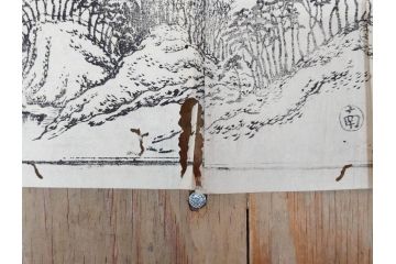 江戸時代　当時物　古地図　案内絵図　奥州仙台塩釜　千賀浦十七景　象頭山正祭頭騎大略図　坂東順礼独案内　文政6年　西国絵図　南都大仏前　絵図屋庄八 など4枚セット(鳥瞰図、俯瞰図、印刷物、木版画、古文書、坂東順禮濁案内)(R-075468)