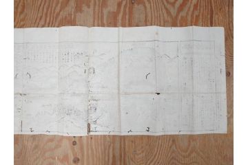 江戸時代　当時物　古地図　案内絵図　奥州仙台塩釜　千賀浦十七景　象頭山正祭頭騎大略図　坂東順礼独案内　文政6年　西国絵図　南都大仏前　絵図屋庄八 など4枚セット(鳥瞰図、俯瞰図、印刷物、木版画、古文書、坂東順禮濁案内)(R-075468)