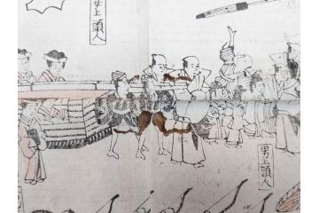江戸時代　当時物　古地図　案内絵図　奥州仙台塩釜　千賀浦十七景　象頭山正祭頭騎大略図　坂東順礼独案内　文政6年　西国絵図　南都大仏前　絵図屋庄八 など4枚セット(鳥瞰図、俯瞰図、印刷物、木版画、古文書、坂東順禮濁案内)(R-075468)