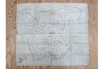 江戸時代　当時物　古地図　案内絵図　奥州仙台塩釜　千賀浦十七景　象頭山正祭頭騎大略図　坂東順礼独案内　文政6年　西国絵図　南都大仏前　絵図屋庄八 など4枚セット(鳥瞰図、俯瞰図、印刷物、木版画、古文書、坂東順禮濁案内)(R-075468)