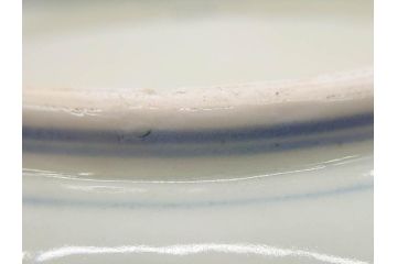 江戸期　染付　古伊万里　線描　麻の葉　花と山水図　約27cm　9寸　爽やかな印象を与える角皿(四方、八角、大皿、和皿、和食器、九寸)(R-075469)