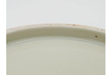 江戸期　染付　古伊万里　線描　麻の葉　花と山水図　約27cm　9寸　爽やかな印象を与える角皿(四方、八角、大皿、和皿、和食器、九寸)(R-075470)