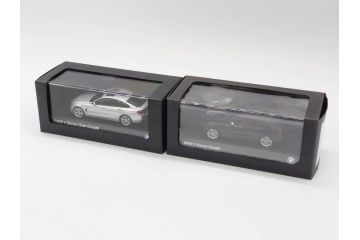 BMW　2Series Coupe　4Series Gran Coupe　グランクーペ　1/43　ミニカー2点セット(2シリーズ、4シリーズ、コレクション、ブラック、グレイシャーシルバー、モデルカー、自動車模型)(R-075471)