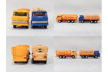 当時物　TOMICA トミカ　DANDY ダンディ　自動車　ミニカー　まとめて19点セット(玩具、おもちゃ、オモチャ、消防車、タンクローリー、Shell、はとバス、キャンピングカー、トラック、清掃事業、NHK、TOYOTA、トヨタ、HINO、ISUZU、MITSUBISHI、三菱)(R-075475)