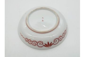 明治期　九谷　金襴手　赤絵　約12cm　3.9寸　華やかな色合いが美しい小皿5枚セット(金彩、和皿、和食器、三寸九分)(R-075477)