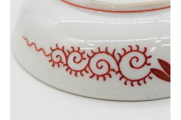 明治期　九谷　金襴手　赤絵　約12cm　3.9寸　華やかな色合いが美しい小皿5枚セット(金彩、和皿、和食器、三寸九分)(R-075477)