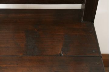 和製アンティーク　使い込まれた風合いが魅力!!素朴だけど上品なデザインのチェア(ダイニングチェア、板座チェア、椅子、イス)(R-075488)