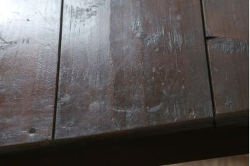 和製アンティーク　使い込まれた風合いが魅力!!素朴だけど上品なデザインのチェア(ダイニングチェア、板座チェア、椅子、イス)(R-075488)